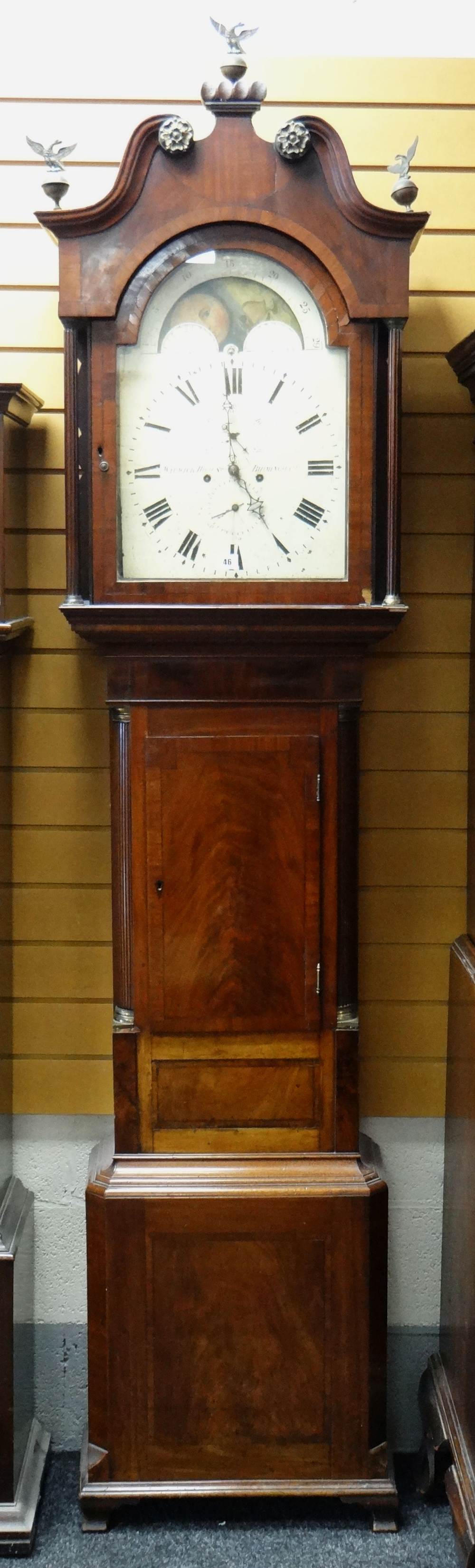 19TH CENTURY MAHOGANY 8-DAY LONGCASE CLOCK, painted moon phase dial signed 'Warwick High St. - Image 2 of 48