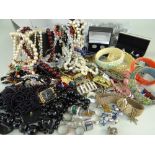 ASSORTED COSTUME JEWELLERY comprising boxed cufflinks, ladies bangles, Ronson mother of pearl