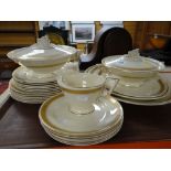 BURLEYWARE GILT BANDED PART DINNER SERVICE