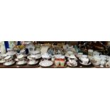 LARGE COLLECTION OF DECORATIVE CABINET CHINA & A ROSE PRINTED TEA SERVICE including some royal