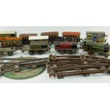 COLLECTION OF '0' GAUGE TINPLATE ENGINES & ROLLING STOCK, mostly Hornby, but with a Bing snow plough