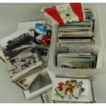 ASSORTED POSTCARDS, including steam Railway locomotives, George VI and Royal family, British,
