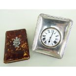 GEORGE V GOLIATH POCKET WATCH, in silver easel-back frame hallmarked for Birmingham 1919, 10cms