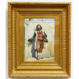 19TH CENTURY ENGLISH SCHOOL watercolour - Italian itinerant musician, signed with initials RH,