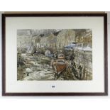 EDEN EVANS watercolour - harbour scene, Tenby with boats, signed, 32.5 x 48cms Condition Report: