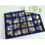 ASSORTED MAINLY GB & FOREIGN COINS AND NOTES in sectional coin case to include appearing to be