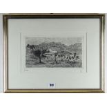 ANDRE BICÂT limited edition (4/30) etching - entitled verso on Attic Gallery label 'Near Givrin -