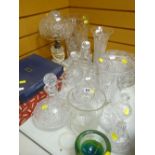 ASSORTED CUT GLASS & CRYSTAL TABLEWARE including table lamp and champagne bucket