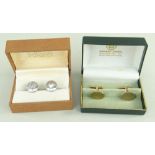 PAIR OF 9CT GOLD ENGINE TURNED CUFFLINKS, 9.1gms, in Ernest Jones box together with boxed pair of