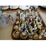 LARGE COLLECTION OF WADE & OTHER CHINA ANIMAL FIGURINES and some miniature brass items