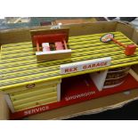 VINTAGE WOODEN TOY SERVICE GARAGE with Esso sign and petrol pump (3)