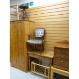 ASSORTED OCCASIONAL FURNITURE, including Edwardian pine two-drawer side table, late Victorian
