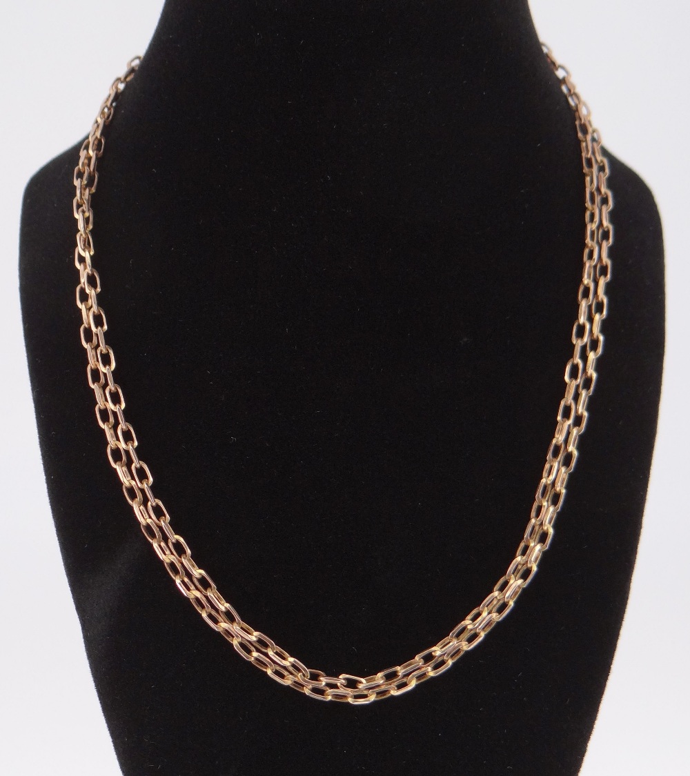 9CT GOLD FINE LINK NECKLACE, 5.6gms, 60cms long