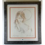 ANDREW VICARI pencil and pastel - head and shoulders portrait, inscribed 'for Claude Evans',