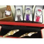 ASSORTED WRISTWATCHES comprising gold plated Seiko and Rotary quartz ladies wristwatches in