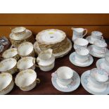 TWO EDWARDIAN BONE CHINA TEA SERVICES including Aynsley