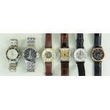 ASSORTED GENTLEMAN'S FASHION WRISTWATCHES including Constantin Weiz skeleton wristwatch (6)