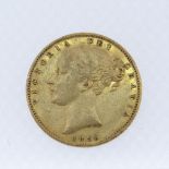 VICTORIAN GOLD SOVEREIGN, 1856, young head, shield back, 7.9gms