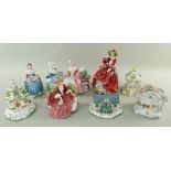COLLECTION OF CHINA FIGURINES & COTTAGES, comprising Royal Doulton group, 'The Love Letter'