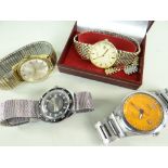 ASSORTED GENTLEMAN'S WRISTWATCHES comprising a boxed Rotary quartz wristwatch, Seiko 'Kinetic' 50m