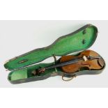 STUDENTS VIOLIN, with two-piece back, case