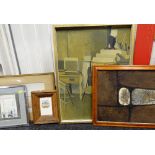ASSORTED WATERCOLOURS & PAINTINGS, including abstract oil on board signed Widgery '62, ETC (6)