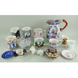 ASSORTED COLLECTABLE CERAMICS including 19th Century Masons Ironstone octagonal jug, 20cms high,