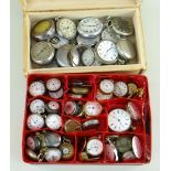ASSORTED VICTORIAN & EDWARDIAN POCKET WATCHES & FOB WATCHES, some in silver cases, mostly not