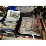 ASSORTED VINTAGE POSTCARDS & CHILDREN'S STAMP ALBUMS