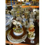 ASSORTED CHINA FIGURINES & CABINET PLATES including Royal Worcester 'Saturday's Child'