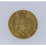 VICTORIAN GOLD SOVEREIGN, 1846, young head, shield back, 7.8gms