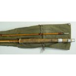 HARDY 'KOH-I-NOOR' PALAKONA TROUT FLY ROD - 8ft 8in two-piece split cane, agate lined butt and tip