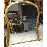 VICTORIAN GESSO OVERMANTEL MIRROR, of balloon form, 132 x 127cms Condition Report: frame repainted