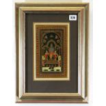 INDIAN SCHOOL CIRCA 1900 tempera on card - Vishnu with Sridevi and Bhudevi on a dais with