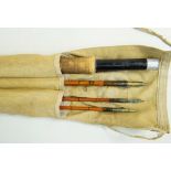 HARDY 'THE ITCHEN' PALAKONA TROUT ROD, 9ft 4in three piece split cane with extra tip, low bridge