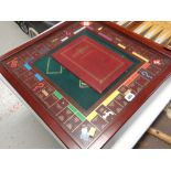 FRANKLIN MINT COLLECTOR'S EDITION MONOPOLY GAME in stained mahogany with pull out drawers and