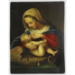 AFTER ANDREA SOLARIO (19TH CENTURY) Madonna & Child oil on metal panel - 34.5 x 26cms Auctioneer's