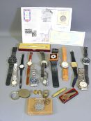 LADY'S & GENT'S WRIST WATCHES and other mixed collectables including an unmarked WWII Defence