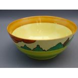 CLARICE CLIFF FOR NEWPORT POTTERY, Fantasque decorated bowl, 8cms H, 18.75cms D depicting hand