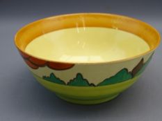 CLARICE CLIFF FOR NEWPORT POTTERY, Fantasque decorated bowl, 8cms H, 18.75cms D depicting hand