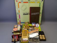 AUTOMOBILE CLUB BADGES, vintage Monopoly and sets of dice, cased Rolls and other razors and a