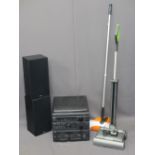 G-TECH UPRIGHT RECHARGEABLE VACUUM CLEANER and a Sanyo Multi Midi Hifi system with speakers E/T