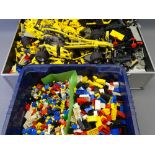 MODERN LEGO, a large loose mixed quantity in a metal type carry case and plastic box