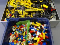 MODERN LEGO, a large loose mixed quantity in a metal type carry case and plastic box