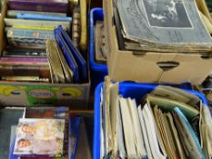 COMMEMORATIVE BOOKS, MAGAZINES, NEWSPAPERS & EPHEMERA, two plastic crates and two boxes with a