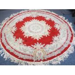 CHINESE WASHED RUG, CIRCULAR, 195cms D