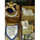 VICTORIAN & LATER COMMEMORATIVES including a copy of a crown and a leather kneeling pad cover for