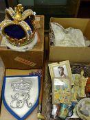 VICTORIAN & LATER COMMEMORATIVES including a copy of a crown and a leather kneeling pad cover for