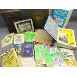 CRICKETING PROGRAMMES & EPHEMERA, commemorative and visitor's handbooks, two bound volumes of