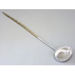 GEORGE IV TODDY LADLE, London 1822 with twist whale bone handle, 38cms L (bowl reattached) hallmarks